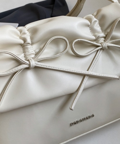 ANOTHER S（アナザーエス）の「2WAYダブルリボン結びトートバッグ（ショルダーバッグ・レディース・ブラック/シルバー/ピンク/アイボリー・FREE）」の22枚目の写真