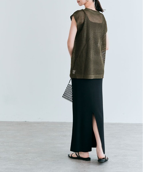 kirakiraShop（キラキラショップ）の「ストレッチ タイト ロング スカート（スカート・レディース・ミント/ブラック/ライトベージュ/グレー/モカ・M/L）」の9枚目の写真