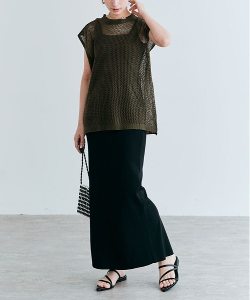 kirakiraShop（キラキラショップ）の「ストレッチ タイト ロング スカート（スカート・レディース・ミント/ブラック/ライトベージュ/グレー/モカ・M/L）」の6枚目の写真