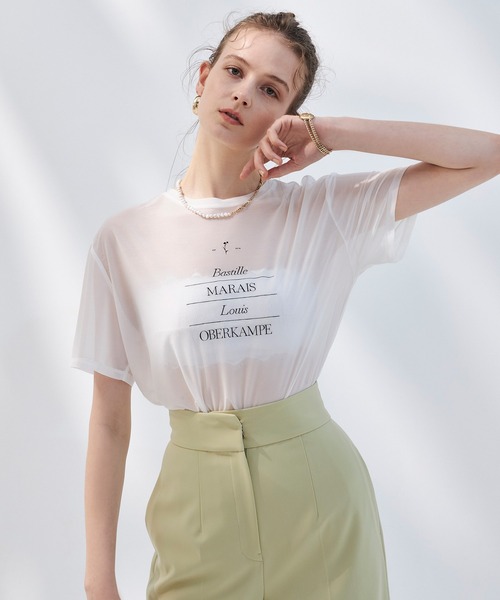 EIMY ISTOIRE(エイミーイストワール)の「ビッグシアーTシャツ(Tシャツ/カットソー・レディース・ブラック/サックスブルー/ホワイト・F)」の2枚目の写真