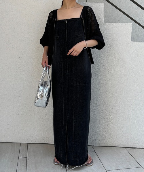 COLLAGE GALLARDAGALANTE（コラージュガリャルダガランテ）の「Q.anos/カーペンターデニムワンピース（ワンピース・レディース・ブルー/ブラック・FREE）」の16枚目の写真