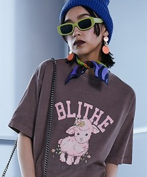 GEVS. | 大きいサイズ 綿100％ピグメント染グラフィックプリントTシャツ GEVS.(Tシャツ/カットソー)