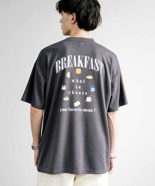 Rocky Monroe(ロッキーモンロー)の「マルチアイコンバックプリントオーバーサイズ半袖Tシャツ(Tシャツ/カットソー・メンズ・チャコール/ホワイト/ホワイト系/チャコールグレー/グレイッシュベージュ/ミント・M/L)」の3枚目の写真