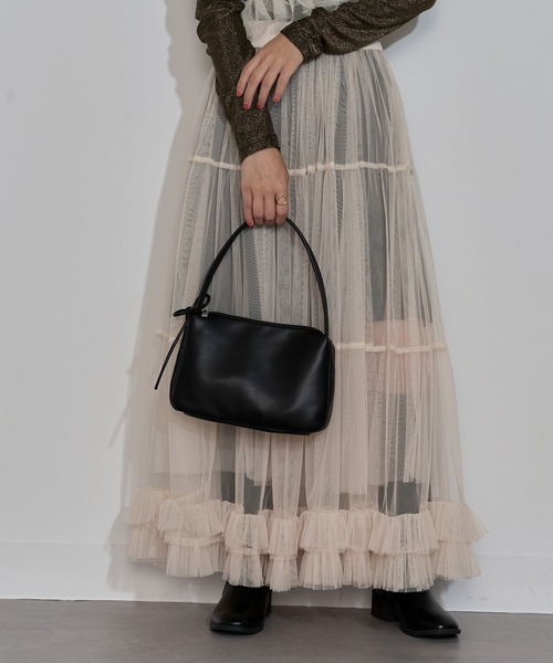 MAISON BREEZE reveur(メゾンブリーズレヴール)の「【MAISON BREEZE reveur】ribbon one shoulder hand bag リボンワンショルダーPUレザーハンドバッグ ショルダー付き(ハンドバッグ・レディース・ブラウン/ブラック/グレー/シルバー・FREE)」の7枚目の写真