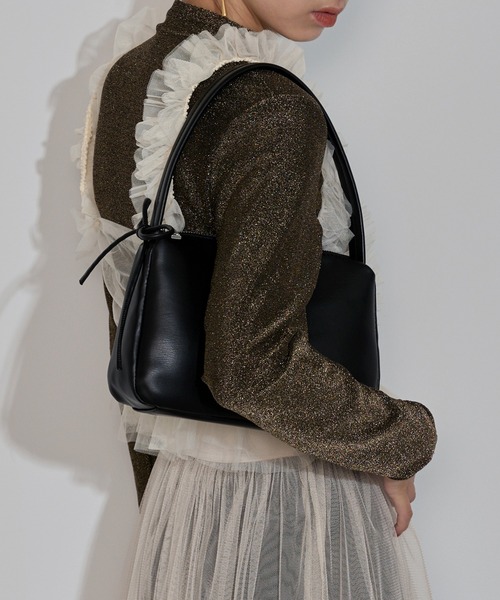 MAISON BREEZE reveur(メゾンブリーズレヴール)の「【MAISON BREEZE reveur】ribbon one shoulder hand bag リボンワンショルダーPUレザーハンドバッグ ショルダー付き(ハンドバッグ・レディース・ブラウン/ブラック/グレー/シルバー・FREE)」の9枚目の写真