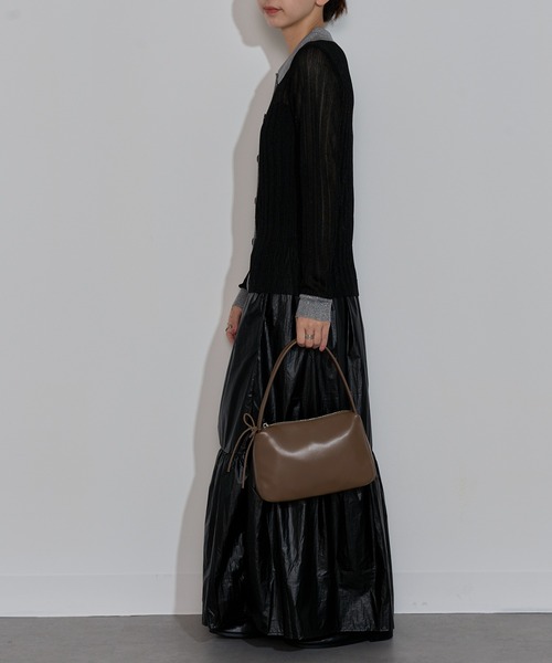 MAISON BREEZE reveur(メゾンブリーズレヴール)の「【MAISON BREEZE reveur】ribbon one shoulder hand bag リボンワンショルダーPUレザーハンドバッグ ショルダー付き(ハンドバッグ・レディース・ブラウン/ブラック/グレー/シルバー・FREE)」の19枚目の写真