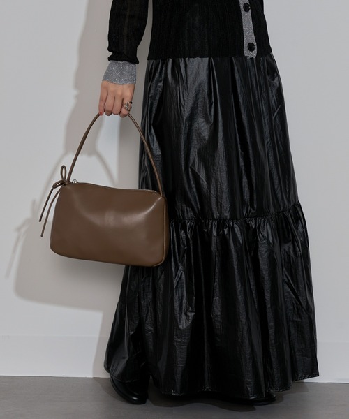 MAISON BREEZE reveur(メゾンブリーズレヴール)の「【MAISON BREEZE reveur】ribbon one shoulder hand bag リボンワンショルダーPUレザーハンドバッグ ショルダー付き(ハンドバッグ・レディース・ブラウン/ブラック/グレー/シルバー・FREE)」の21枚目の写真