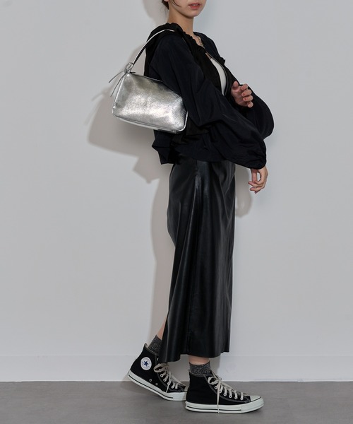 MAISON BREEZE reveur(メゾンブリーズレヴール)の「【MAISON BREEZE reveur】ribbon one shoulder hand bag リボンワンショルダーPUレザーハンドバッグ ショルダー付き(ハンドバッグ・レディース・ブラウン/ブラック/グレー/シルバー・FREE)」の14枚目の写真
