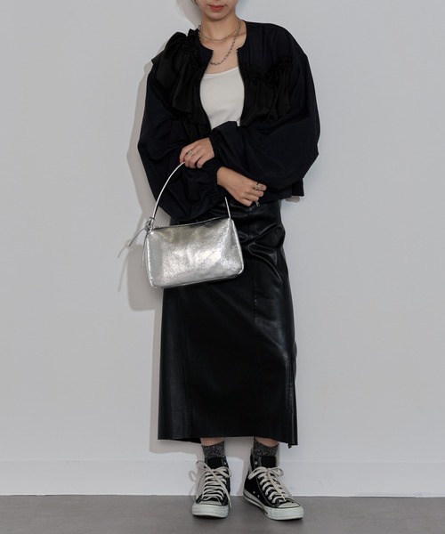 MAISON BREEZE reveur(メゾンブリーズレヴール)の「【MAISON BREEZE reveur】ribbon one shoulder hand bag リボンワンショルダーPUレザーハンドバッグ ショルダー付き(ハンドバッグ・レディース・ブラウン/ブラック/グレー/シルバー・FREE)」の13枚目の写真