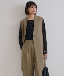 【洗える】ウール2WAYストレッチ ジレ
