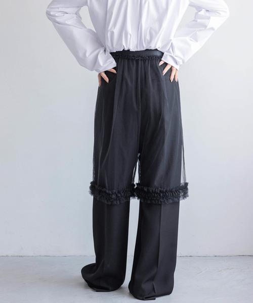 yuw(ユウ)の「チュールハーフパンツ 138864(その他パンツ・レディース・ホワイト/ブラック・FREE)」の22枚目の写真