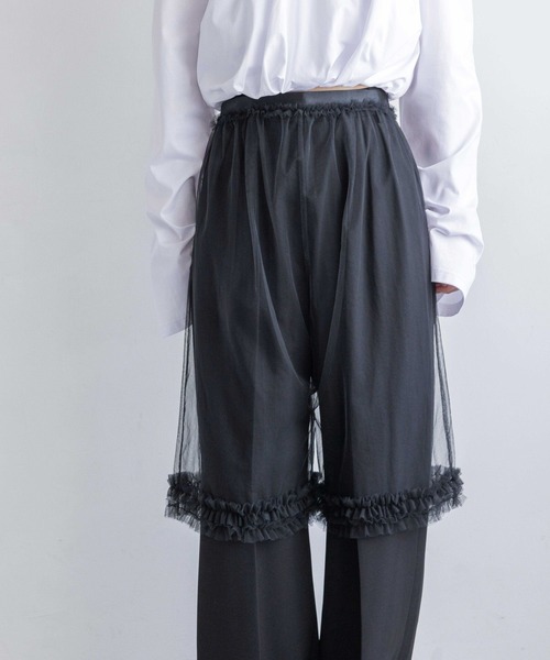 yuw(ユウ)の「チュールハーフパンツ 138864(その他パンツ・レディース・ホワイト/ブラック・FREE)」の21枚目の写真