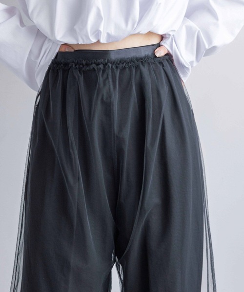 yuw(ユウ)の「チュールハーフパンツ 138864(その他パンツ・レディース・ホワイト/ブラック・FREE)」の20枚目の写真