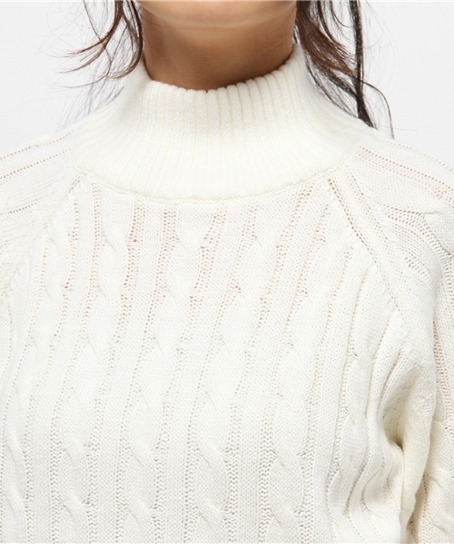 Heather（ヘザー）の「ハイネックケーブルニット　568877（ニット/セーター・レディース・キャメル/ネイビー/アイボリー・FREE）」の9枚目の写真