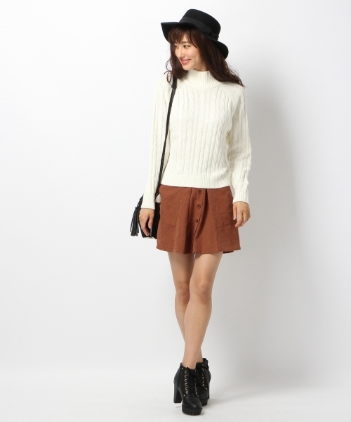 Heather（ヘザー）の「ハイネックケーブルニット　568877（ニット/セーター・レディース・キャメル/ネイビー/アイボリー・FREE）」の11枚目の写真