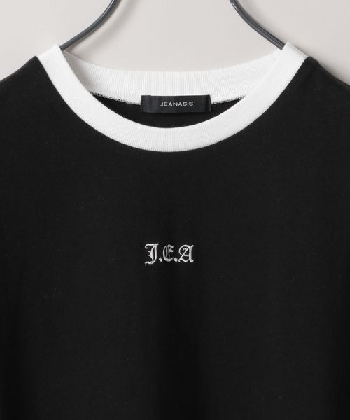 JEANASIS（ジーナシス）の「ブラックレターロゴリンガーTEE/142553（Tシャツ/カットソー・レディース・ブラック系その他/レッド系その他・FREE）」の4枚目の写真