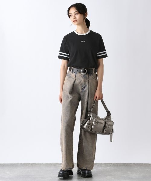 JEANASIS（ジーナシス）の「ブラックレターロゴリンガーTEE/142553（Tシャツ/カットソー・レディース・ブラック系その他/レッド系その他・FREE）」の12枚目の写真