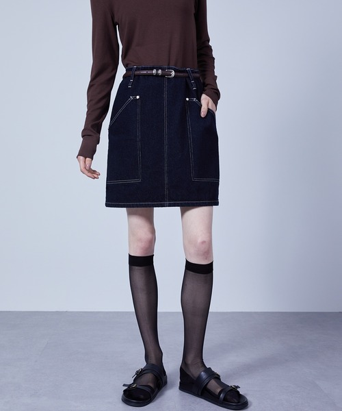 【ELOOPS】ポケットディテール デニム ミニスカート（デニムスカート）｜ELOOPS（イーループス） 7,480円