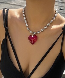 SHEENA | BIGボールチェーンハートネックレス(ネックレス)