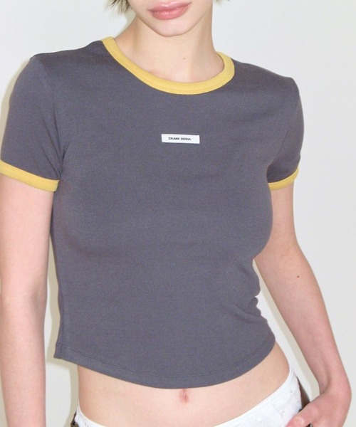 CRANK（クランク）の「CRANK／RINGER T（Tシャツ/カットソー・レディース・レッド/チャコール・FREE）」の2枚目の写真