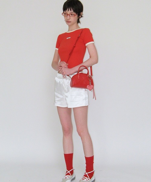 CRANK（クランク）の「CRANK／RINGER T（Tシャツ/カットソー・レディース・レッド/チャコール・FREE）」の5枚目の写真