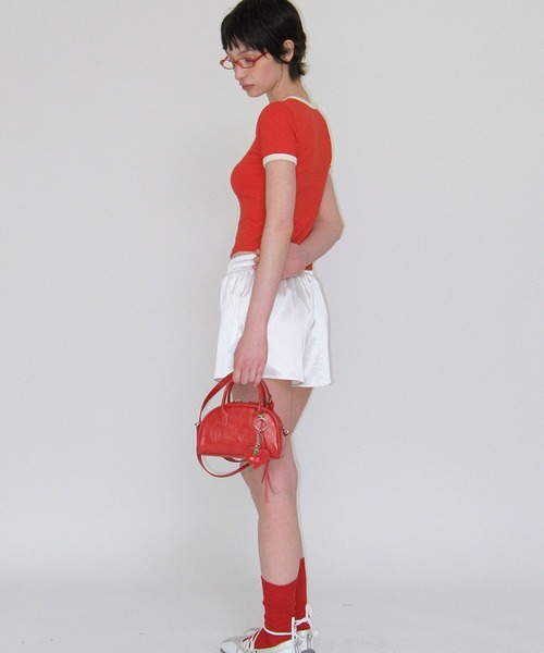 CRANK（クランク）の「CRANK／RINGER T（Tシャツ/カットソー・レディース・レッド/チャコール・FREE）」の6枚目の写真