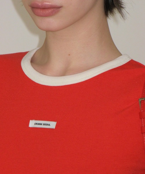 CRANK（クランク）の「CRANK／RINGER T（Tシャツ/カットソー・レディース・レッド/チャコール・FREE）」の8枚目の写真