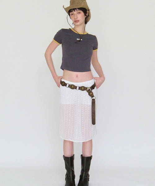 CRANK（クランク）の「CRANK／RINGER T（Tシャツ/カットソー・レディース・レッド/チャコール・FREE）」の10枚目の写真