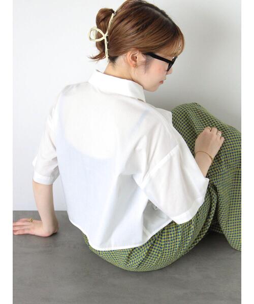 ehka sopo（エヘカソポ）の「チュール付ショートシャツ（シャツ