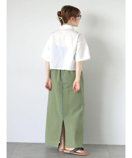 ehka sopo（エヘカソポ）の「チュール付ショートシャツ（シャツ/ブラウス・レディース・ネイビー/オフホワイト/サックスブルー/ブラック・F）」の18枚目の写真