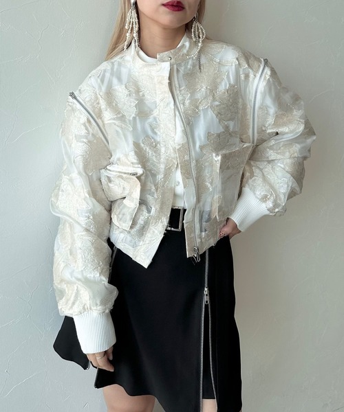 HARE（ハレ）の「2WAYシアージャガードブルゾン(HARE)（ブルゾン・レディース・ホワイト/ブラック・FREE）」の5枚目の写真