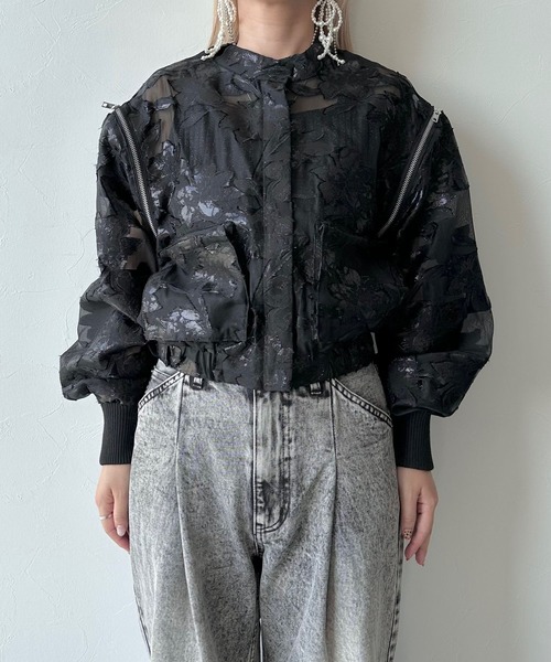 HARE（ハレ）の「2WAYシアージャガードブルゾン(HARE)（ブルゾン・レディース・ホワイト/ブラック・FREE）」の9枚目の写真