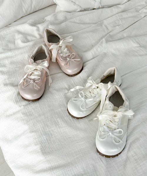 Teem Store（チームストア）の「サテンリボン ソフト スニーカー（スニーカー・レディース・グリーン/ピンク/ホワイト・40/38/36）」の16枚目の写真