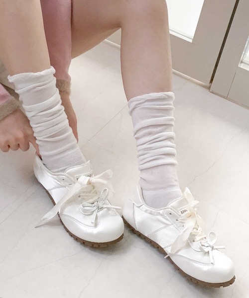 Teem Store（チームストア）の「サテンリボン ソフト スニーカー（スニーカー・レディース・グリーン/ピンク/ホワイト・40/38/36）」の21枚目の写真