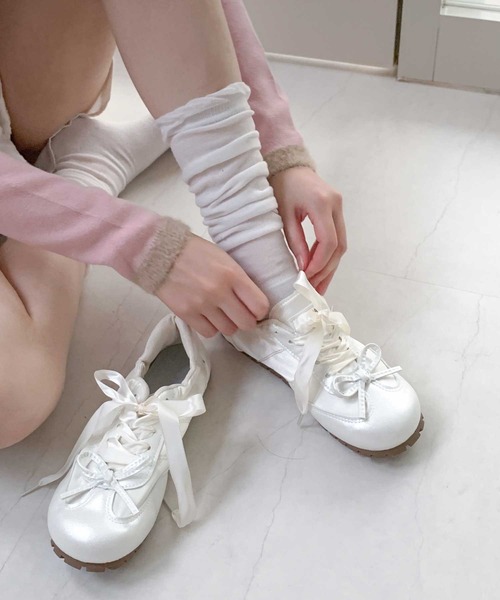 Teem Store（チームストア）の「サテンリボン ソフト スニーカー（スニーカー・レディース・グリーン/ピンク/ホワイト・40/38/36）」の22枚目の写真