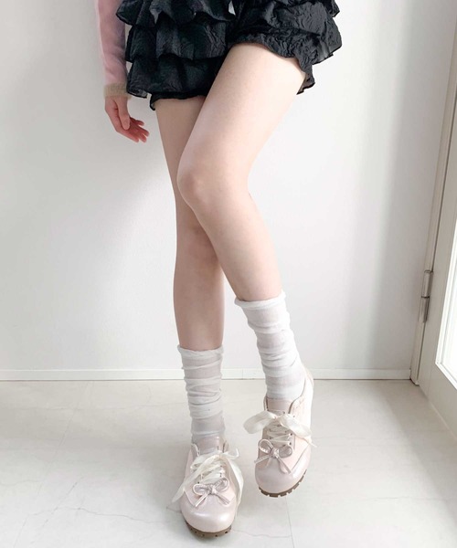 Teem Store（チームストア）の「サテンリボン ソフト スニーカー（スニーカー・レディース・グリーン/ピンク/ホワイト・40/38/36）」の11枚目の写真