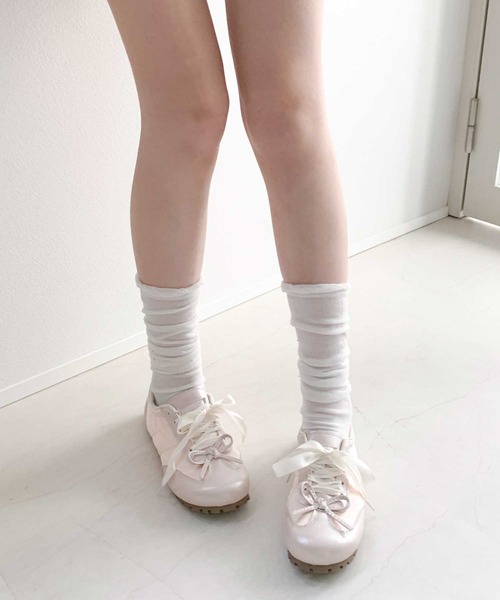 Teem Store（チームストア）の「サテンリボン ソフト スニーカー（スニーカー・レディース・グリーン/ピンク/ホワイト・40/38/36）」の13枚目の写真