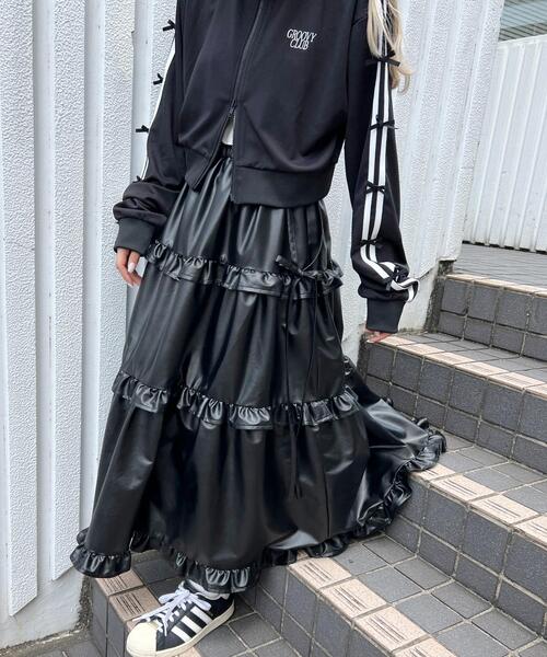 WC（ダブル シー）の「PUティアードロングスカート（スカート・レディース・ブラック/ブラウン・FREE）」の16枚目の写真