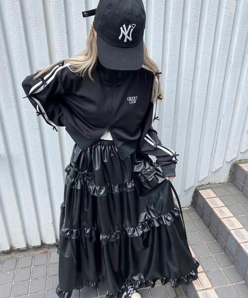 WC（ダブル シー）の「PUティアードロングスカート（スカート・レディース・ブラック/ブラウン・FREE）」の17枚目の写真