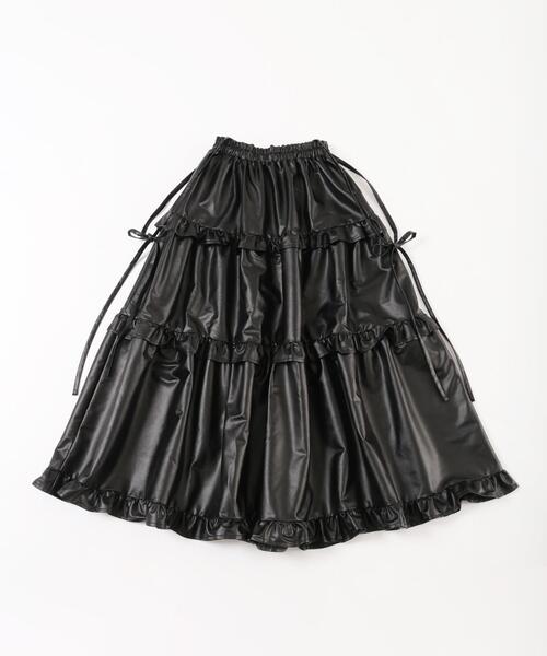 WC（ダブル シー）の「PUティアードロングスカート（スカート・レディース・ブラック/ブラウン・FREE）」の20枚目の写真