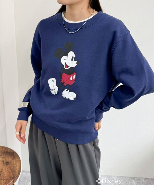 fredy emue（フレディエミュ）の「【GOOD ROCK SPEED/グッドロックスピード】MICKEY 裏毛スウェット（Tシャツ/カットソー・レディース・ライトグレー/イエロー/ネイビー・FREE）」の2枚目の写真
