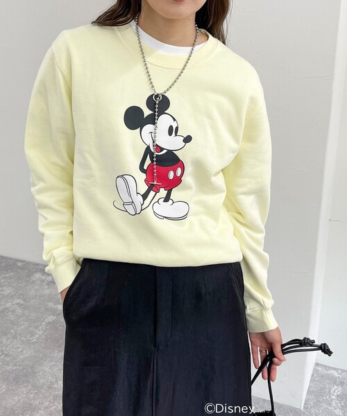 fredy emue（フレディエミュ）の「【GOOD ROCK SPEED/グッドロックスピード】MICKEY 裏毛スウェット（Tシャツ/カットソー・レディース・ライトグレー/イエロー/ネイビー・FREE）」の3枚目の写真