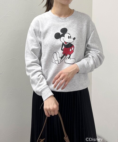 fredy emue（フレディエミュ）の「【GOOD ROCK SPEED/グッドロックスピード】MICKEY 裏毛スウェット（Tシャツ/カットソー・レディース・ライトグレー/イエロー/ネイビー・FREE）」の6枚目の写真