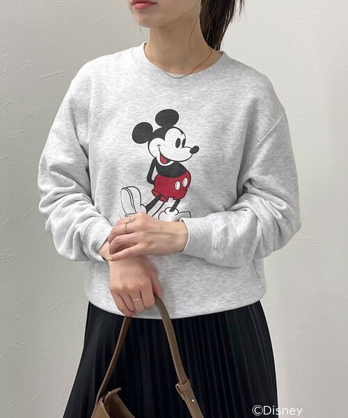 fredy emue（フレディエミュ）の「【GOOD ROCK SPEED/グッドロックスピード】MICKEY 裏毛スウェット（Tシャツ/カットソー・レディース・ライトグレー/イエロー/ネイビー・FREE）」の8枚目の写真
