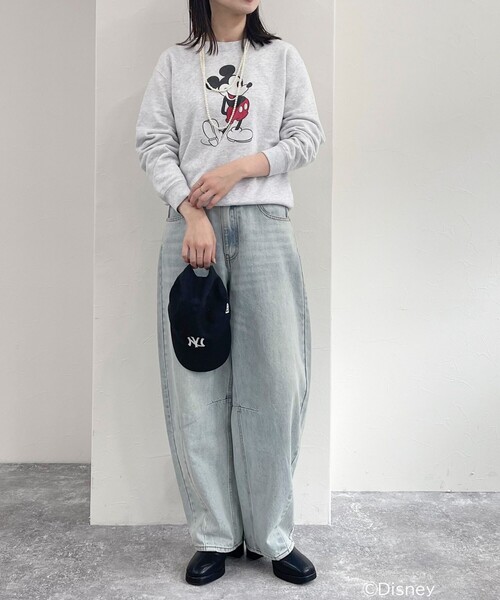 fredy emue（フレディエミュ）の「【GOOD ROCK SPEED/グッドロックスピード】MICKEY 裏毛スウェット（Tシャツ/カットソー・レディース・ライトグレー/イエロー/ネイビー・FREE）」の9枚目の写真