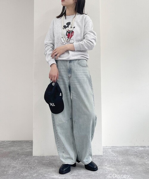 fredy emue（フレディエミュ）の「【GOOD ROCK SPEED/グッドロックスピード】MICKEY 裏毛スウェット（Tシャツ/カットソー・レディース・ライトグレー/イエロー/ネイビー・FREE）」の11枚目の写真