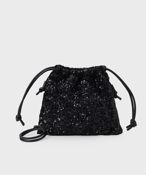 GALLEST(ギャレスト)の「スパンコール巾着ショルダーバック(ショルダーバッグ・レディース・シルバー/ブラック・00)」の2枚目の写真