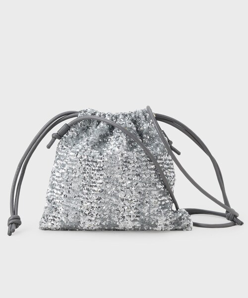 GALLEST(ギャレスト)の「スパンコール巾着ショルダーバック(ショルダーバッグ・レディース・シルバー/ブラック・00)」の6枚目の写真