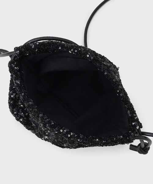 GALLEST(ギャレスト)の「スパンコール巾着ショルダーバック(ショルダーバッグ・レディース・シルバー/ブラック・00)」の9枚目の写真