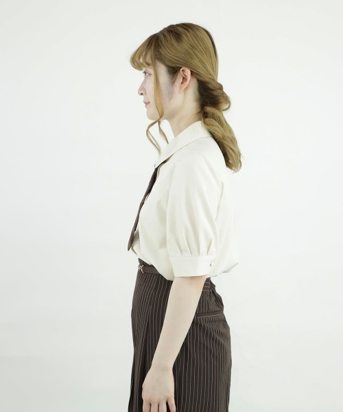 F i.n.t（フィント）の「チェックネクタイ付きシャツ/fint（シャツ/ブラウス・レディース・グレー/アイボリー・FREE）」の10枚目の写真